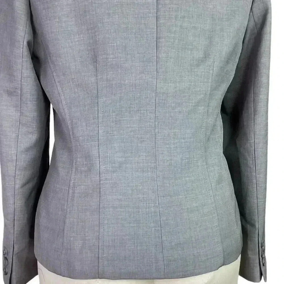Kasper Women 14 2 Button Suit Jacket Blazer Gray Long Sleeves Pockets Office - Picture 6 of 7